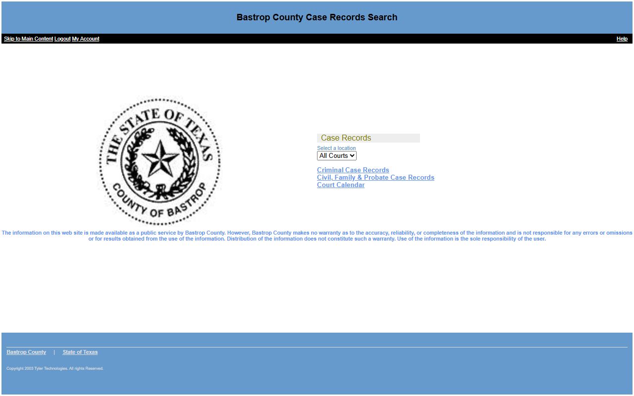 Bastrop County court records after arrest criminal case search